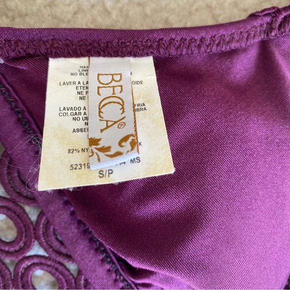 NWT Purple BECCA SWIM triangle bikini top, small - Picture 9 of 12